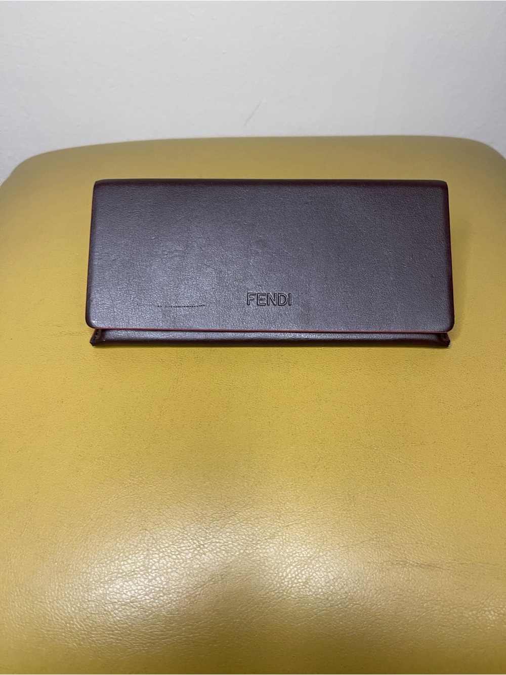 Fendi Dark Brown Leather Eyewear Case